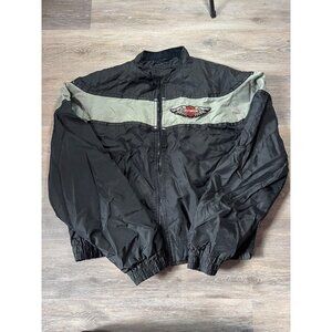Vintage Harley-Davidson Black & Gray Motorcycle Jacket Large U3